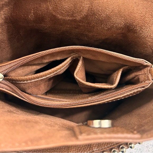 Steve Madden Brown Leather Handbag with gold accents - Picture 12 of 12